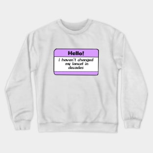 Diabetes Nametag - Purple Crewneck Sweatshirt